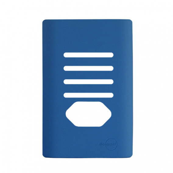 Placa p/ 4 Interruptores + Tomada 4x2 - Novara Azul Fosco